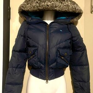 Abercrombie & Fitch Navy Blue Puffer Jacket